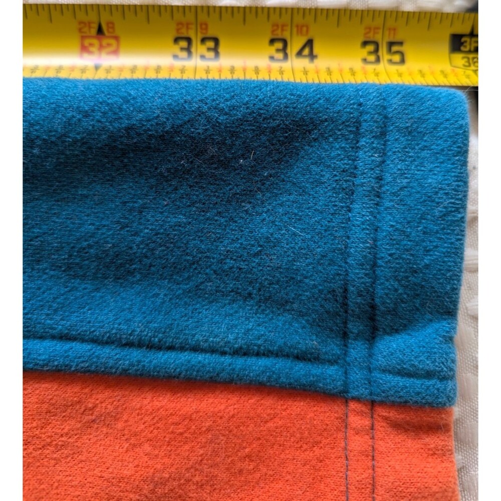 Vintage 90's Fila Fleece Pullover Mens XXL Teal/Orange Color Blocking - Picture 8 of 11